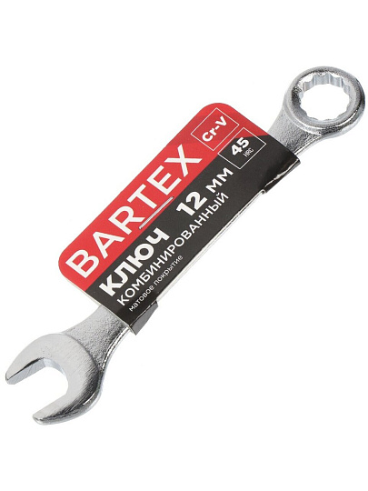 Ключ комбинированный, Bartex, 12 мм, CrV сталь, Эко