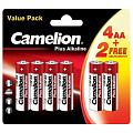Батарейка Camelion, АА (LR6, 15A), Plus Alkaline, щелочная, 1.5 В, блистер, 4+2 шт, 15308 - фото 5