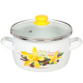 Кастрюля эмалированная сталь, 4 л, крышка стекло, Сантэкс, Ваниль, 1-2440112, индукция