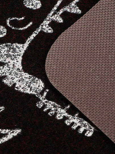 Коврик влаговпитывающий, 50х80 см, прямоугольный, резина, полиэстер, черный, Четыре кота, ComeForte, TCLR/W-1904