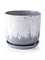 Горшок керамика, 1.6 л, 15х13 см, конус, серый, Айсберг №3, 014936