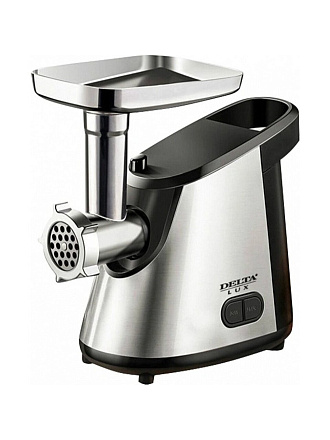 Мясорубка электрическая Delta Lux, DE-600M, 3000 Вт, реверс, 2.5 кг/мин, пластик, 3 насадки, черная