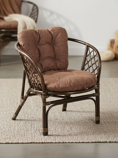 Подушка на сидение кресла Мальдивы, коричневая, к набору 428682