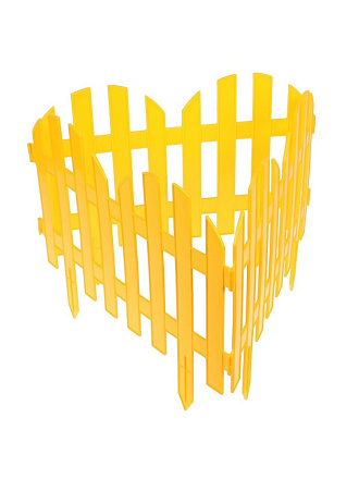 Забор декоративный пластмасса, Palisad, №4, 28х300 см, желтый, ЗД04