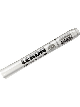 Маркер красящий по картону, металлу, пластику, стеклу, пластик, белый, Lekon, Extra White, 012393