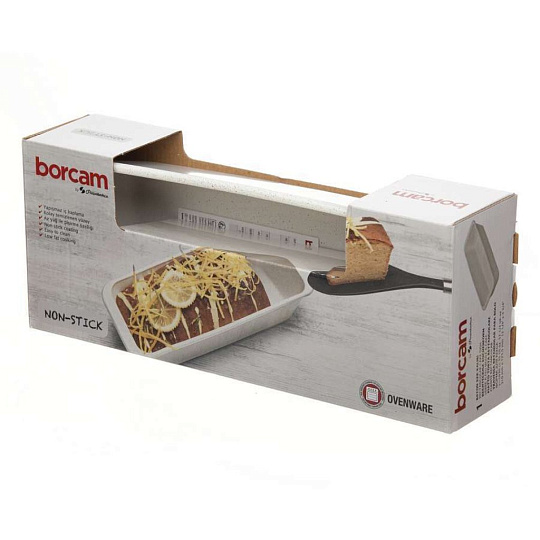 Форма для запекания стекло, 12.4х31х7 см, 1.63 л, прямоугольная, кремовая, Borcam, 59104CR