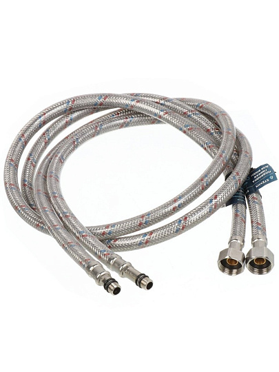 Подводка для воды М10-1/2"х1 м, пара, сталь, полимер, Stemix