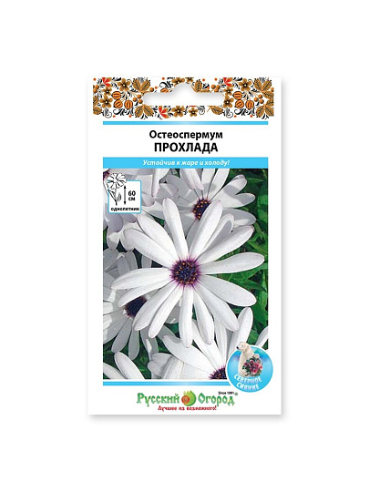 Семена Цветы, Остеоспермум, Прохлада, цветная упаковка, Русский огород