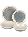 Сервиз столовый керамика, 19 предметов, на 6 персон, Domenik, Nordic, DMS250, серый