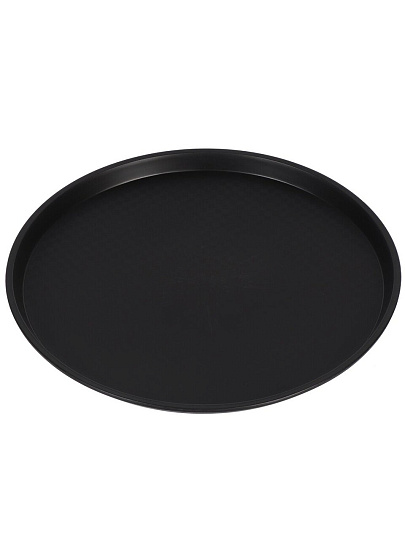 Поднос пластик, 35 см, круглый, черный, Y6-10735