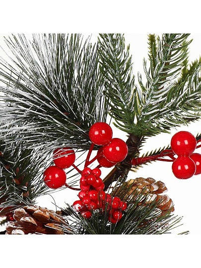 Композиция новогодняя подвесная 41 см, с ягодами и шишками, SYSGZSB-4623140