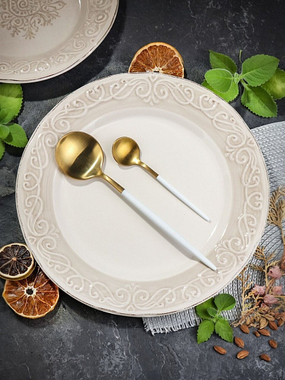 Тарелка обеденная, керамика, 27 см, круглая, Антика, Daniks, HMN230212B-D/P