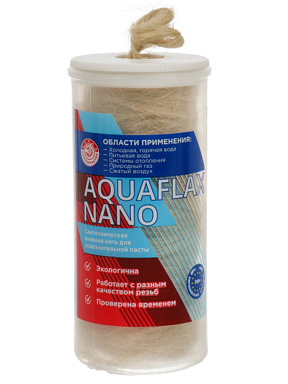 Нить сантехническая 40 г, лен, Aquaflax nano, Евро, туба