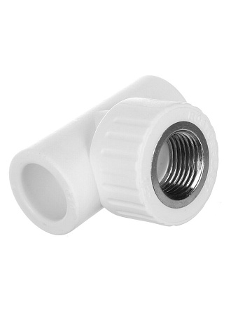 Тройник комбинированный полипропилен, d20х1/2'', внутренняя резьба, белый, РосТурПласт