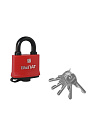 Замок навесной Булат, ВС 1-П47 ПЛ, 15849, блистер, цилиндровый, всепогодный, красный, 5 ключей