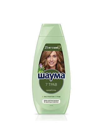 Шампунь Шаума, 7 трав, для всех типов волос, 360 мл