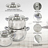 Набор посуды нержавеющая сталь, 6 предметов, кастрюли 1.9, 2.9, 3.9, индукция, Daniks, Модерн серый, SD-6N - фото 8