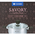 Кастрюля нержавеющая сталь, 2.8 л, крышка стекло, Daniks, Savory, SD-A95-20, серебристая, индукция - фото 3