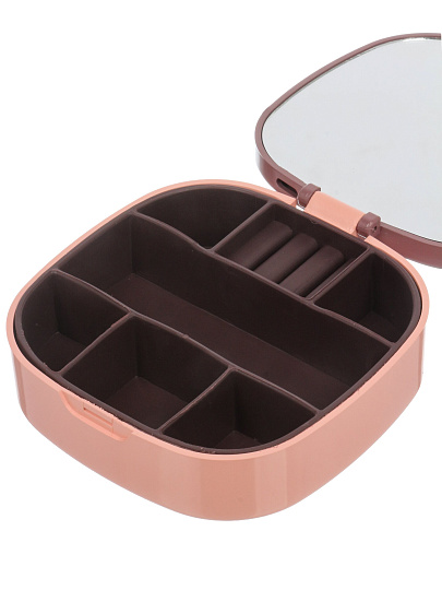 Зеркало-органайзер 10х10х3.6 см, розово-фиолетовое, Y4-11526