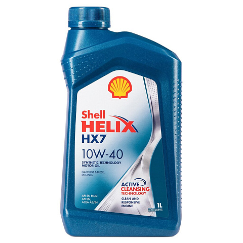 Масло моторное полусинтетическое, 10W40, Shell, Helix НХ7, 1 л, 550046365