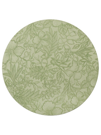 Салфетка декоративная 38х38 см, круглая, зеленая, Flora, DMP07