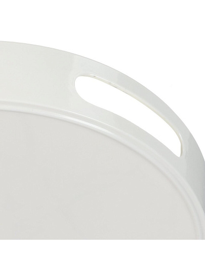 Поднос пластик, 38х5 см, круглый, белый мрамор, Y6-10712
