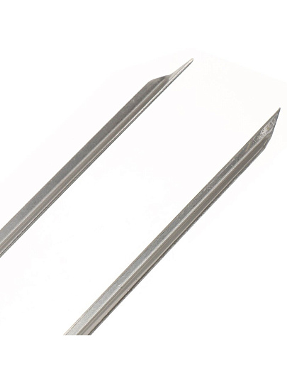 Шампур лезвие двойное, 650х450х12х2 мм, нержавеющая сталь, рукоятка лакированое дерево, 2К-386