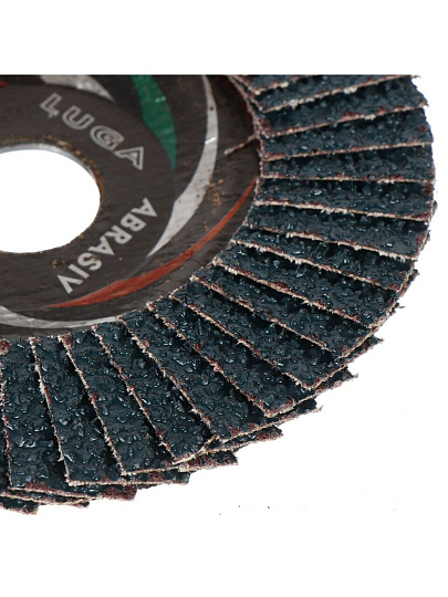 Круг лепестковый торцевой КЛТ1 для УШМ, LugaAbrasiv, диаметр 125 мм, посадочный диаметр 22 мм, зернистость ZK24, шлифовальный