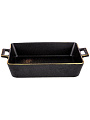 Блюдо для запекания фарфор, 15х25х5 см, 0.9 л, прямоугольное, Bronco, Midnight gold, 42-378