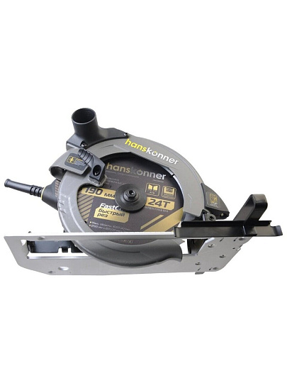 Пила циркулярная, Hanskonner, HCS50190, 1800 Вт, 190х20 мм, 65 мм, 5000 об/мин, константная электроника, LED