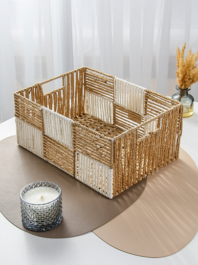 Корзина 36х26х18 см, прямоугольная, плетеная, Y4-9655