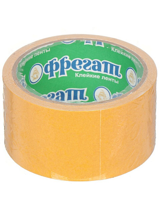 Клейкая лента 48 мм, двухсторонняя, основа полипропиленовая, 9 м, Фрегат, ПП4809С