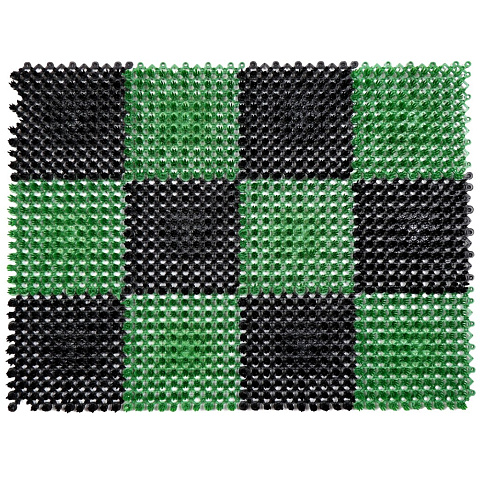 Коврик грязезащитный, 42х56 см, прямоугольный, щетина, черно-зеленый