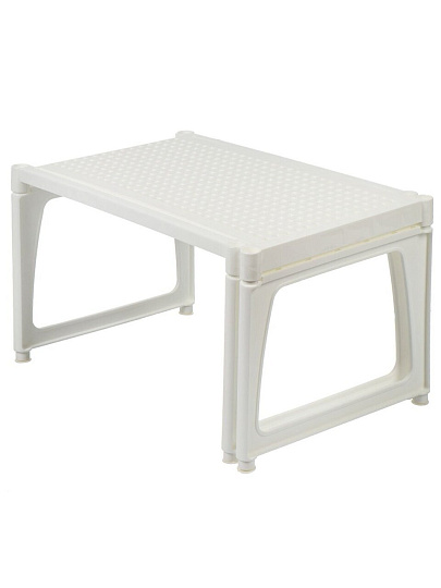 Подставка универсальная, пластик, 2 секции, 31х19.5х17 см, раздвижная, белая, Violet, Ротанг, 750206