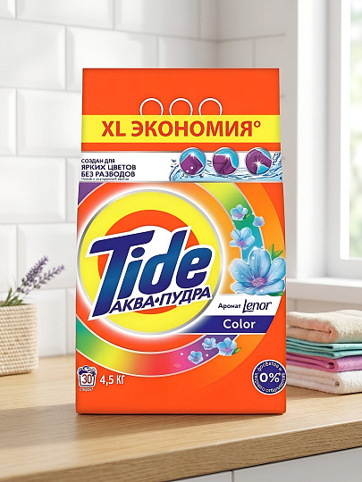Стиральный порошок Tide, 4.5 кг, автомат, для цветного белья, Color с ароматом Lenor