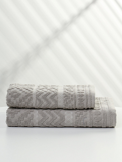 Полотенце банное 50х90 см, 100% хлопок, 450 г/м2, жаккард, Соната-3 7123, Авангард, лен, 299, Россия