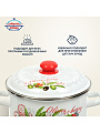 Кастрюля эмалированная сталь, 5.5 л, крышка сталь, цилиндрическая, Сибирские товары, Оливки и черри, 3MD221P, индукция - фото 6