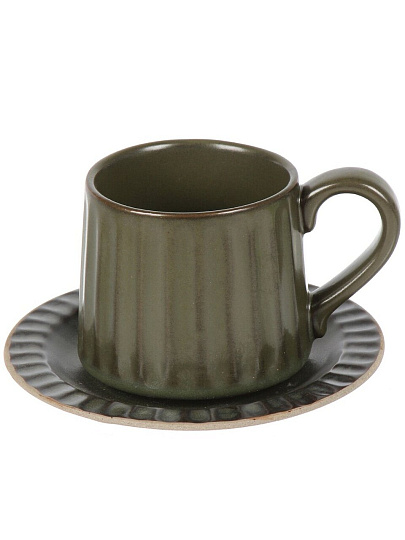 Чайная пара керамика, 2 предмета, на 1 персону, 300 мл, Стоун, блюдце 15х2 см, B060324