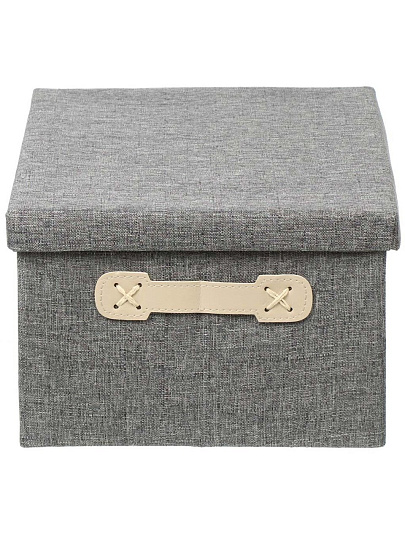 Кофр для хранения, 1 секция, с крышкой, складной, 36х26х16 см, с ручкой, серый, A290122