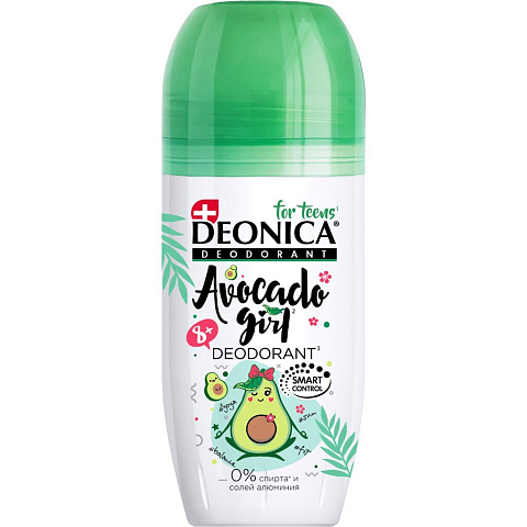 Дезодорант Deonica, For teens Avocado Girl, для девочек, ролик, 50 мл