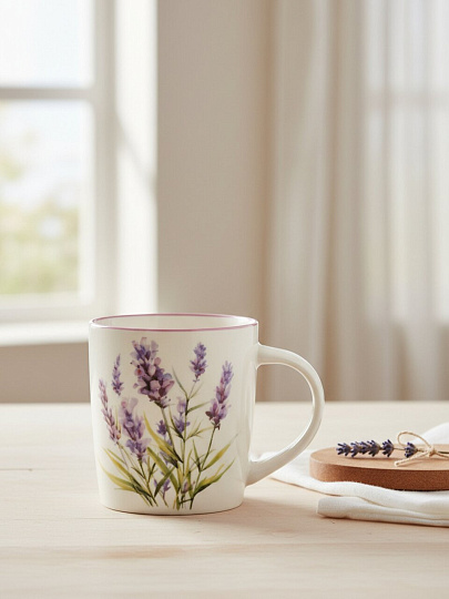 Кружка керамика, 350 мл, Горная лаванда, Y4-11311, в ассортименте