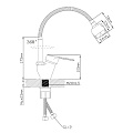 Смеситель для кухни, Эверест, гибкий излив, брезентово-серый, B58-02619 - фото 4