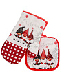 Набор кухонный 2 шт, варежка 27х17 см, прихватка 17,5х17,5 см, 100% полиэстер, Гномики, B180094 - фото 3