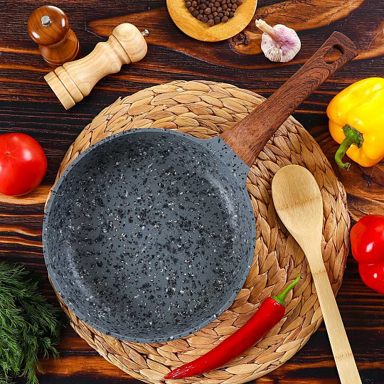 Сковорода алюминий, 24 см, антипригарное покрытие, Гурман, Granit Grey, серая, ГМ2401 ГГР