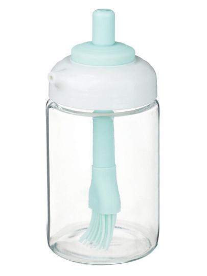 Бутылка для масла, стекло, 250 мл, 14х7 см, с кисточкой, силикон, Vetta, 828-348