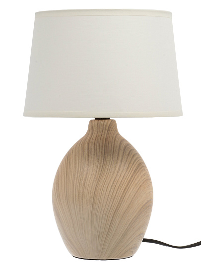 Светильник настольный E14, 40 Вт, светлое дерево, абажур белый, Rivoli, Chimera, 7072-503, керамика