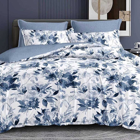 Постельное белье 1.5-спальное, простыня 145х214 см, 2 наволочки 70х70 см, пододеяльник 145х214 см, Адель, поплин, Одиссея