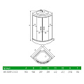 Душевая кабина 90х90х215 см, Mirwell, MR3509P-C3-RUS - фото 3
