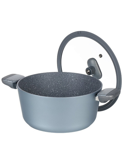 Кастрюля алюминий, антипригарное покрытие, 4.4 л, крышка стекло, Atmosphere, Breeze, AT-K3860, индукция