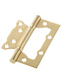 Петля накладная для деревянных дверей, Vrata, 100х75х2 мм, 208322, без врезки, золотой матовая